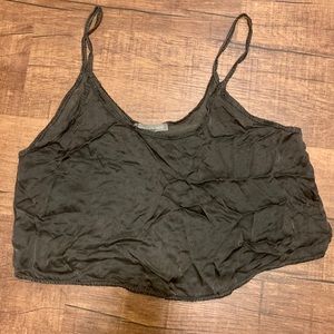 Satin-like cropped cami